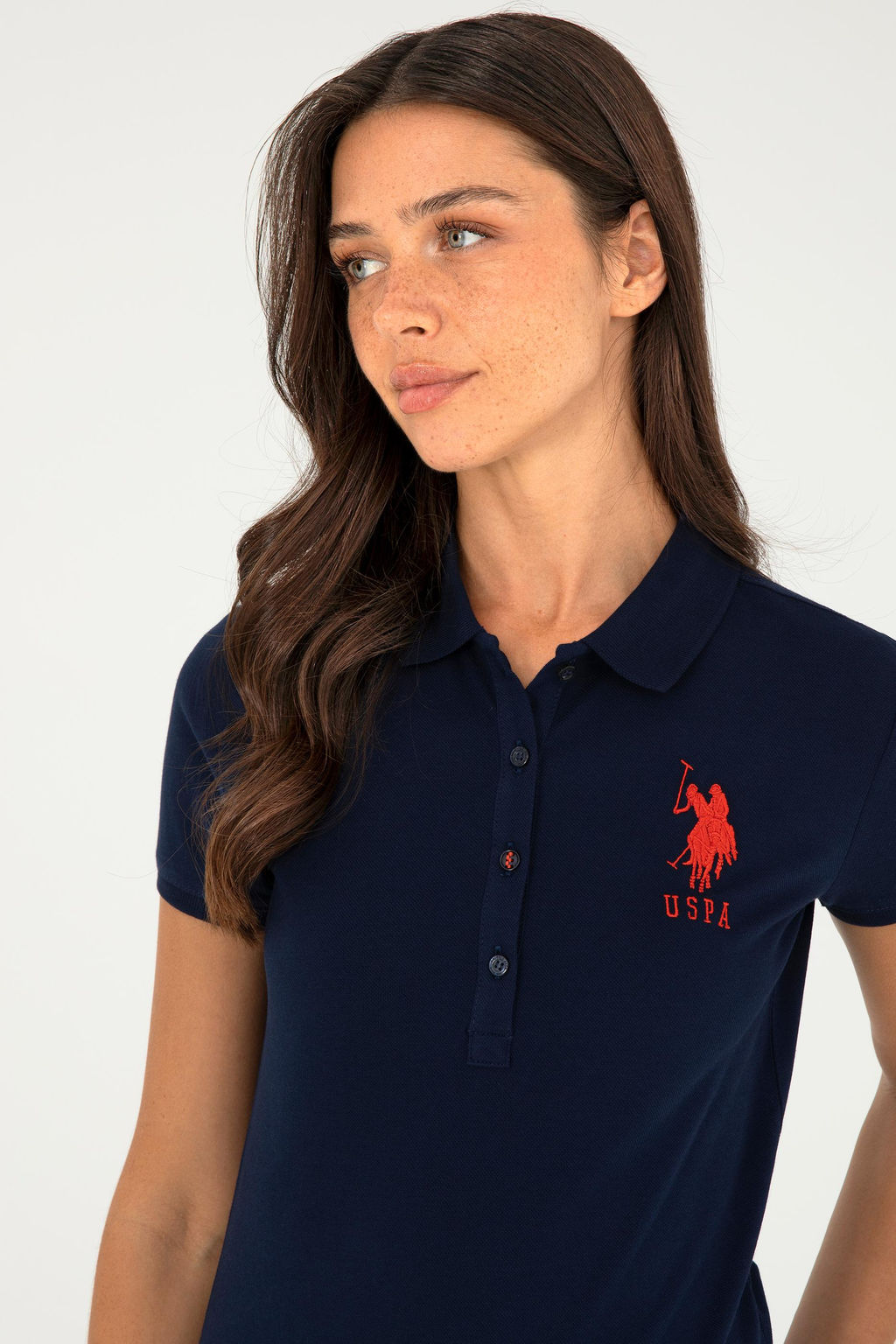Женская темно-синяя базовая футболка - U.s. polo assn фото 2