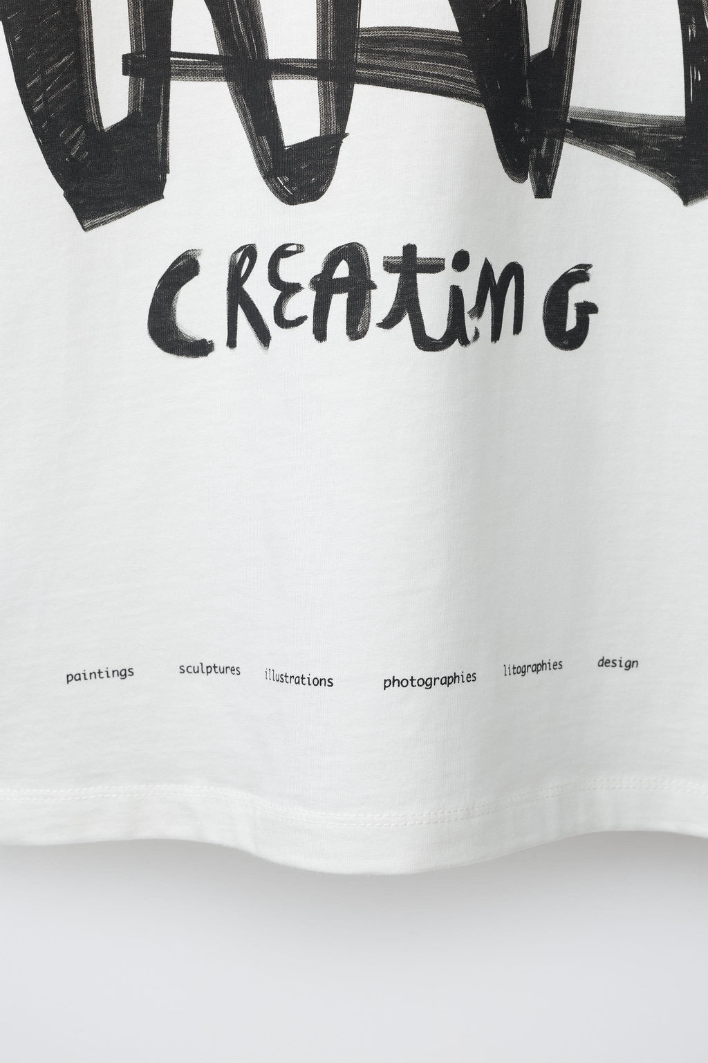CAMISETA ESTAMPADA TEXTO / Blanco roto