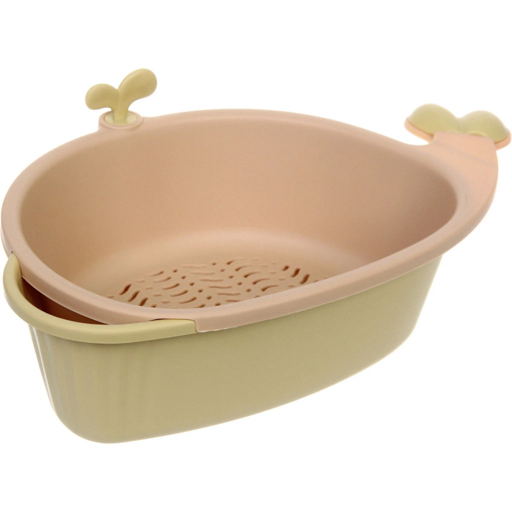 Цена за 2 шт. Дуршлаг пластиковый "SEGRETO" Кит 33*21,5*12см оливковый