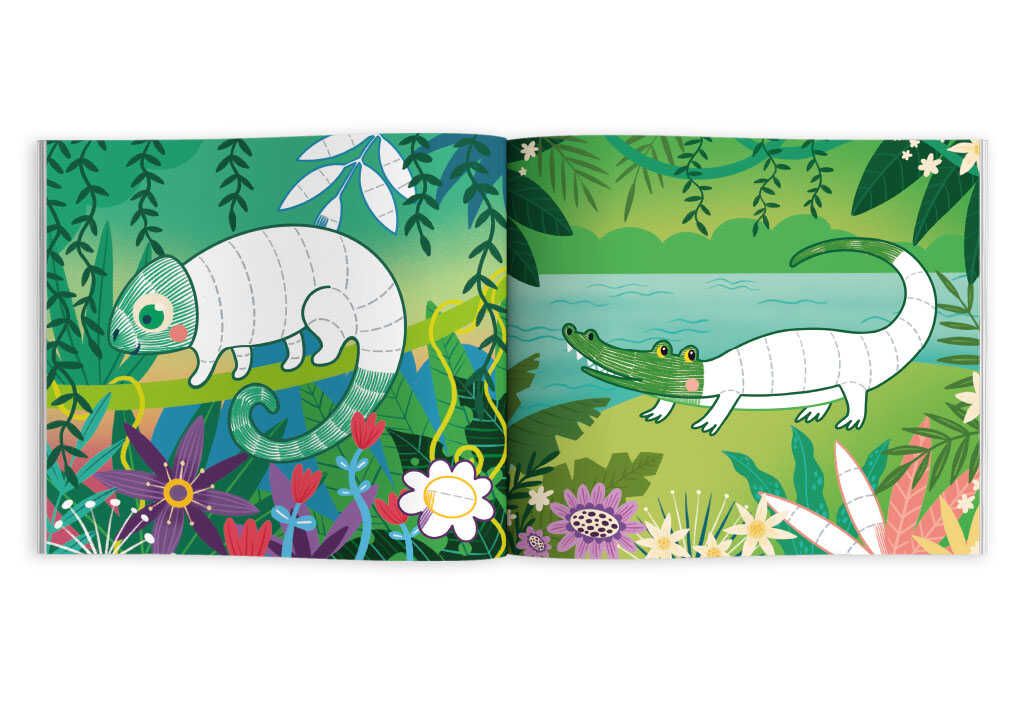 Книжка для раскрашивания. Серия Штриховалки арт. 59037 ДИКИЕ ЖИВОТНЫЕ - Феникс+ фото 2