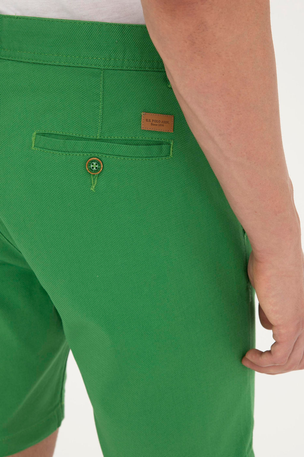 Мужские зеленые тканые шорты - U.s. polo assn фото 7