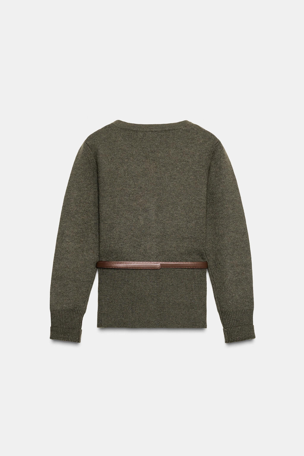 DIAMOND KNIT CARDIGAN WITH BELT - Zara фото 3