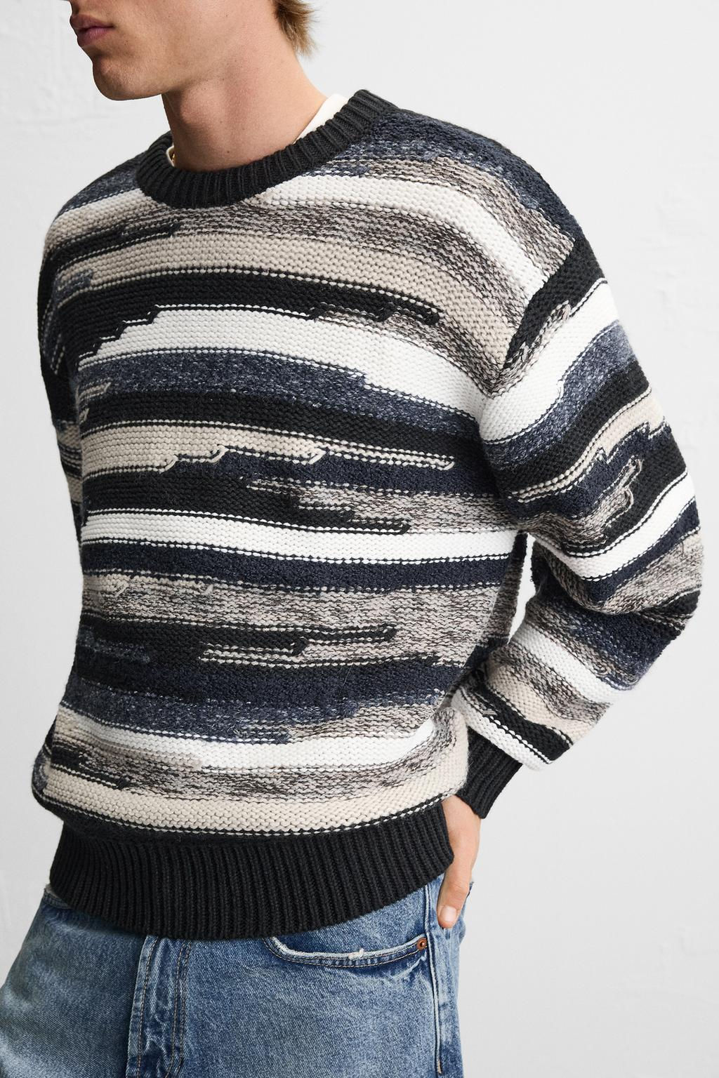 GEOMETRIC JACQUARD SWEATER - Zara фото 5