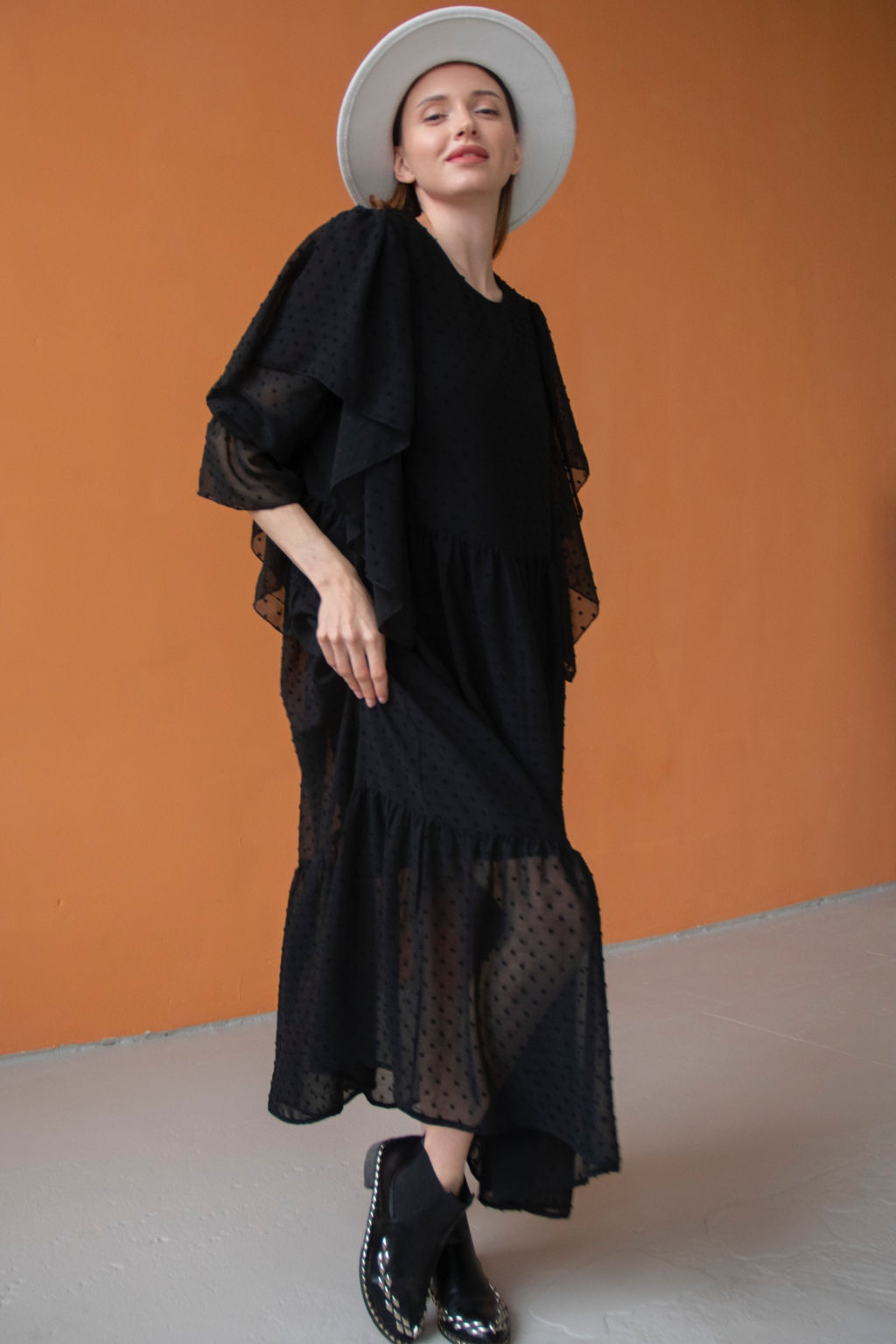 Платье шифон LOVE052/02/Черный