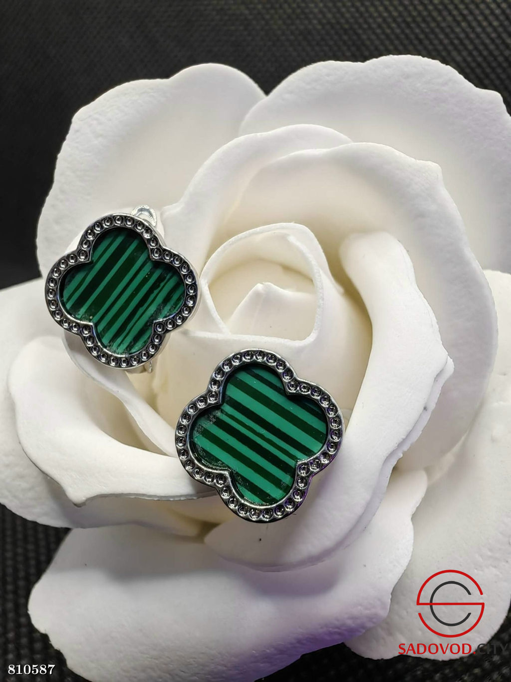 Серьги с имитацией малахита - Bruno фото 2