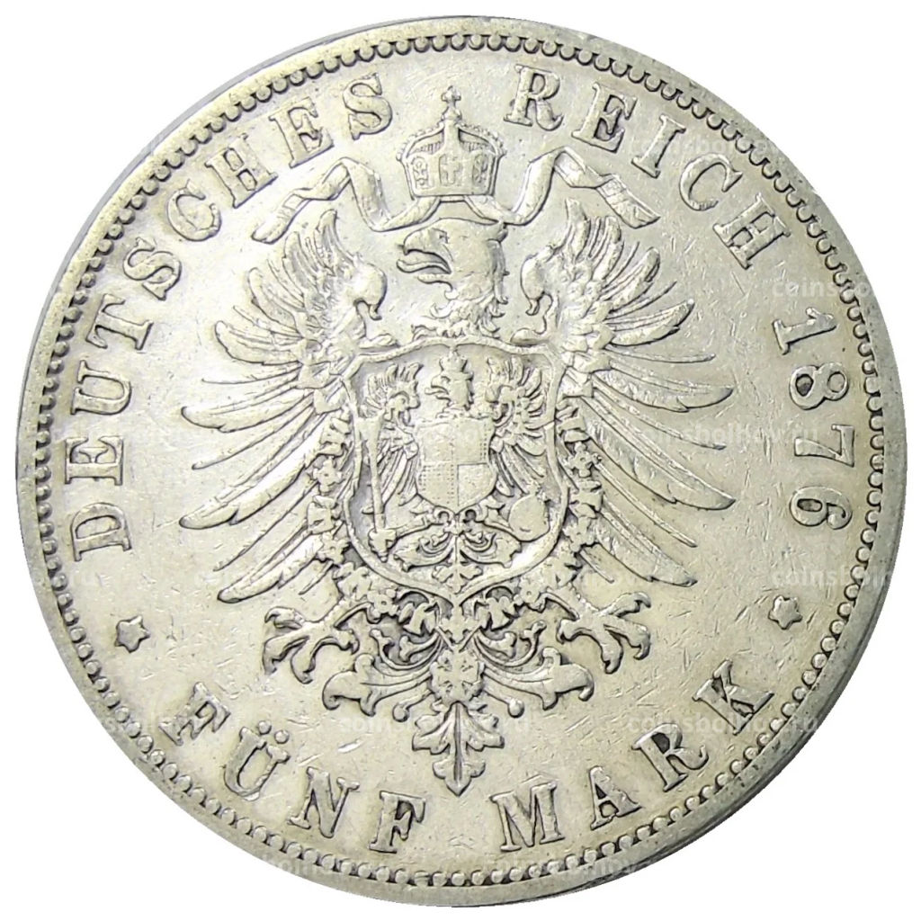 5 марок 1876 года В Германия (Пруссия)