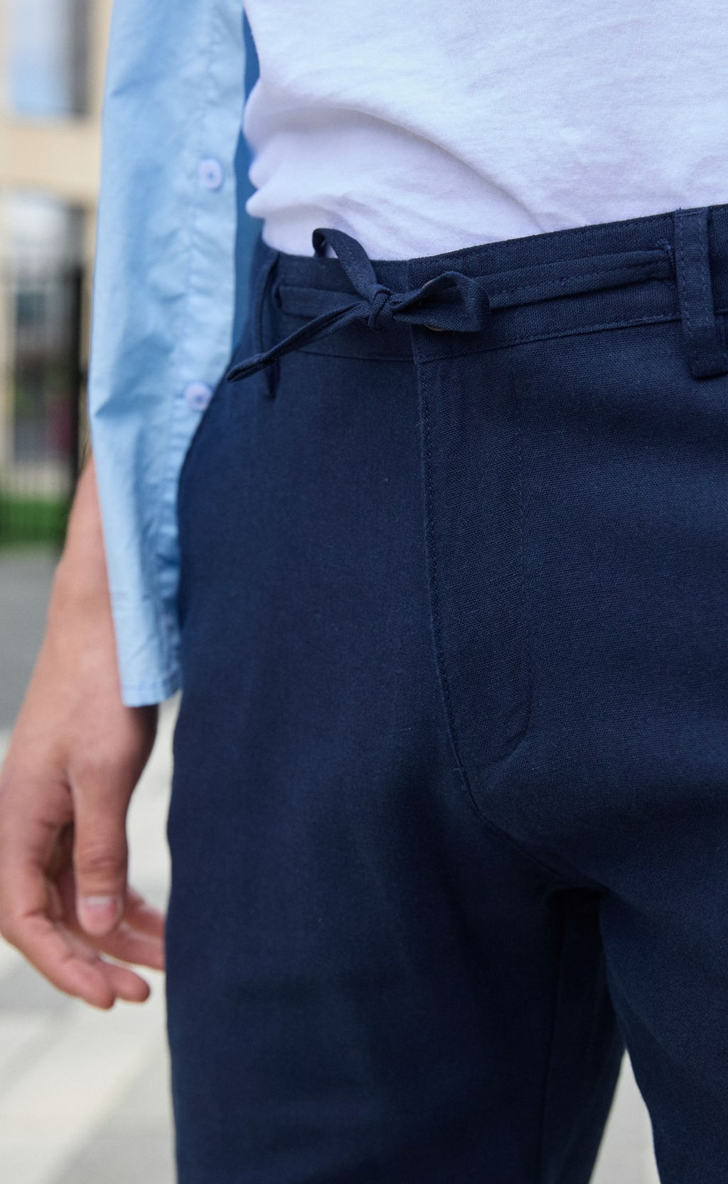 Шорты лен F511-0960-1Rus navy - Fine joyce фото 4