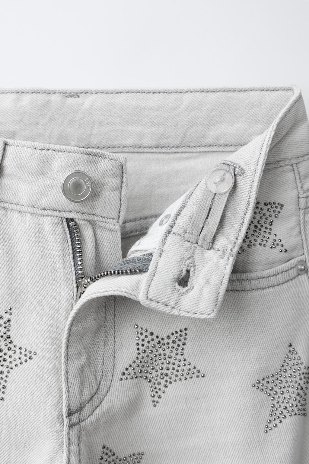 JEANS WIDE LEG ESTAMPADO ESTRELLAS TACHAS / Gris vigor? - Zara фото 3