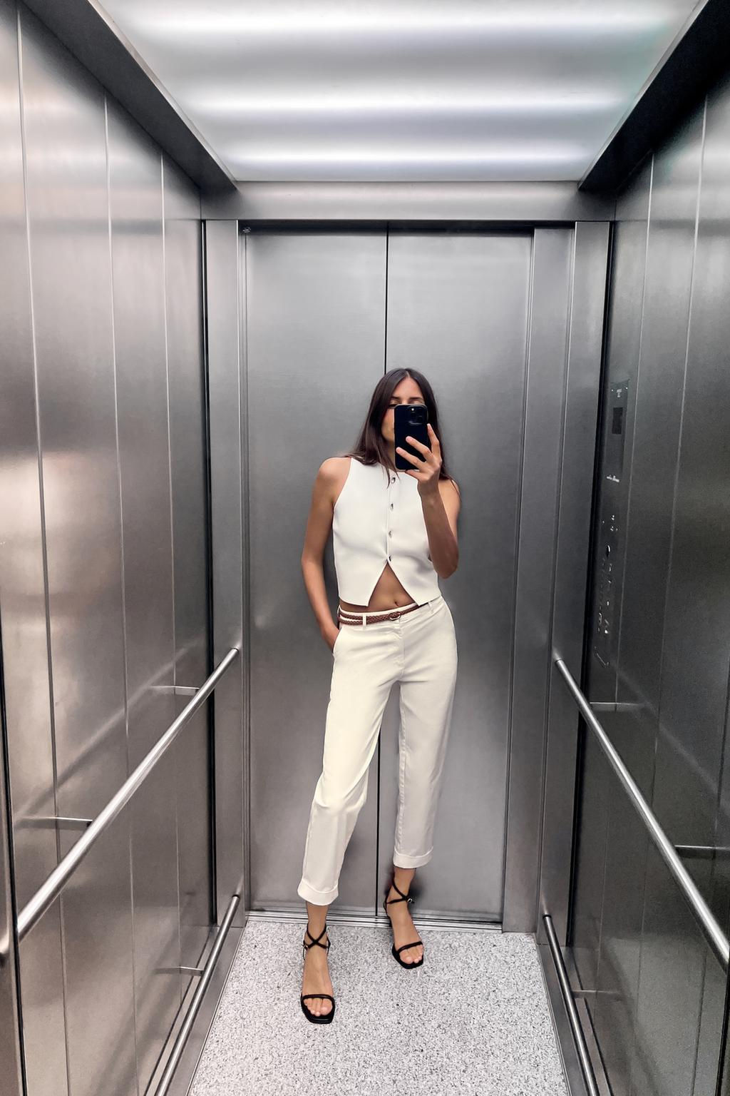 CHINO TROUSERS WITH BRAIDED BELT - Zara фото 9