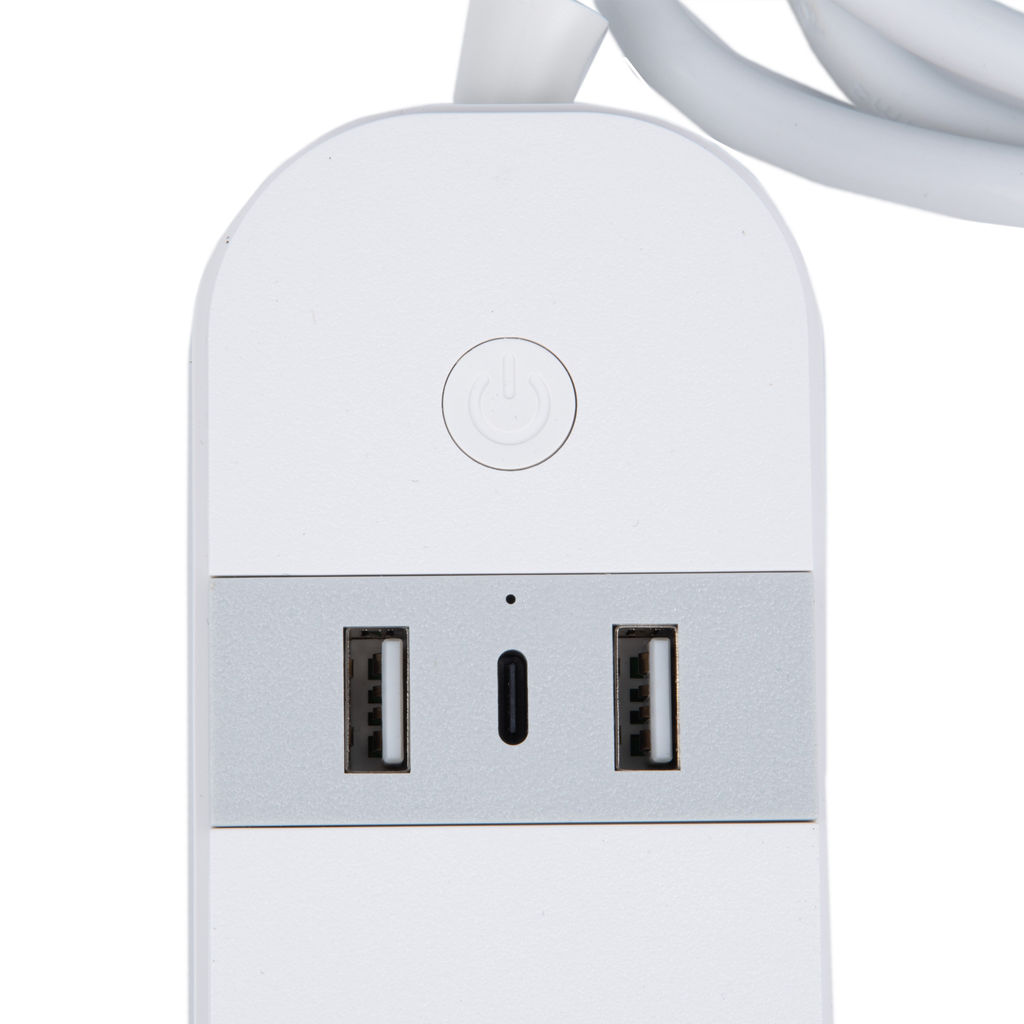 P-GCL4-1,8 A201/UC/WF WHITE Умный сетевой фильтр Wi-Fi, 1.8м (Пвс 3х1,5), 4 гнезда, с/з, 2USB+Type-C (5В, 3A). 16A. До 3680Вт. Голосовое управление+приложение UnielSmart. TM Uniel