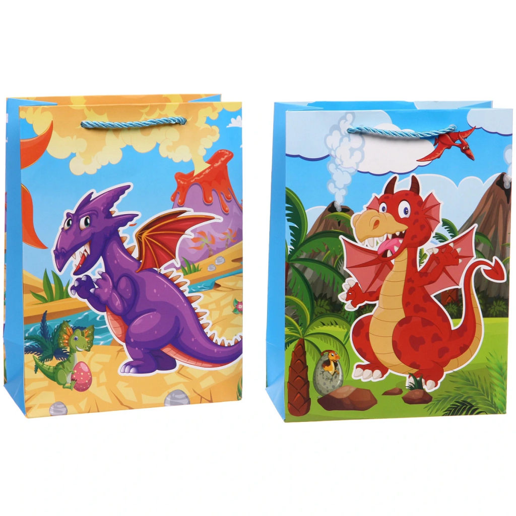 Пакет подарочный "Динозаврик" 18*24*8,5 см, микс