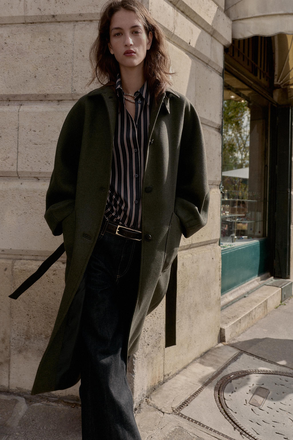 WOOL COAT WITH PUFF SLEEVES AND CONTRAST COLLAR - Zara фото 5