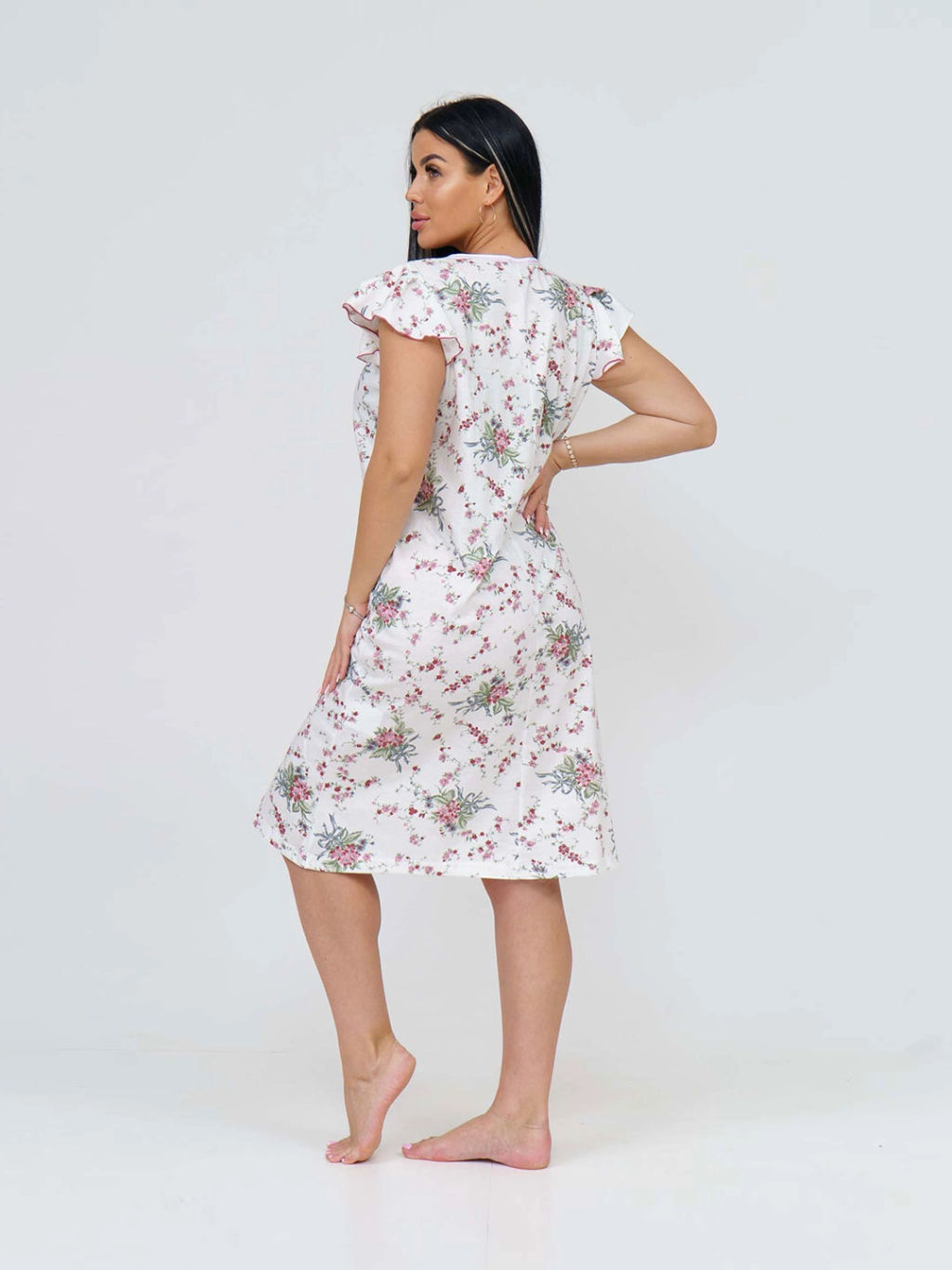 Ночная сорочка женская, цвет зеленый красный белый