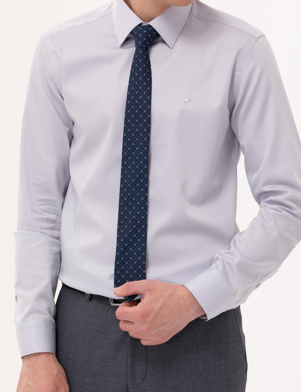 Gri Slim Fit Uzun Kollu Klasik G_mlek - Pierre cardin фото 6