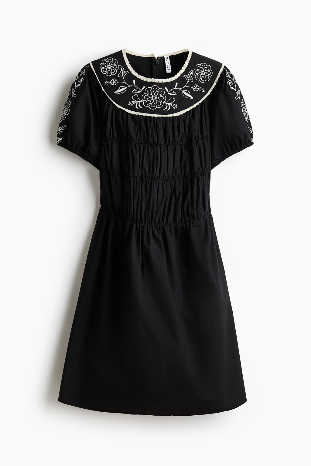 Vestido de popelina con bordados