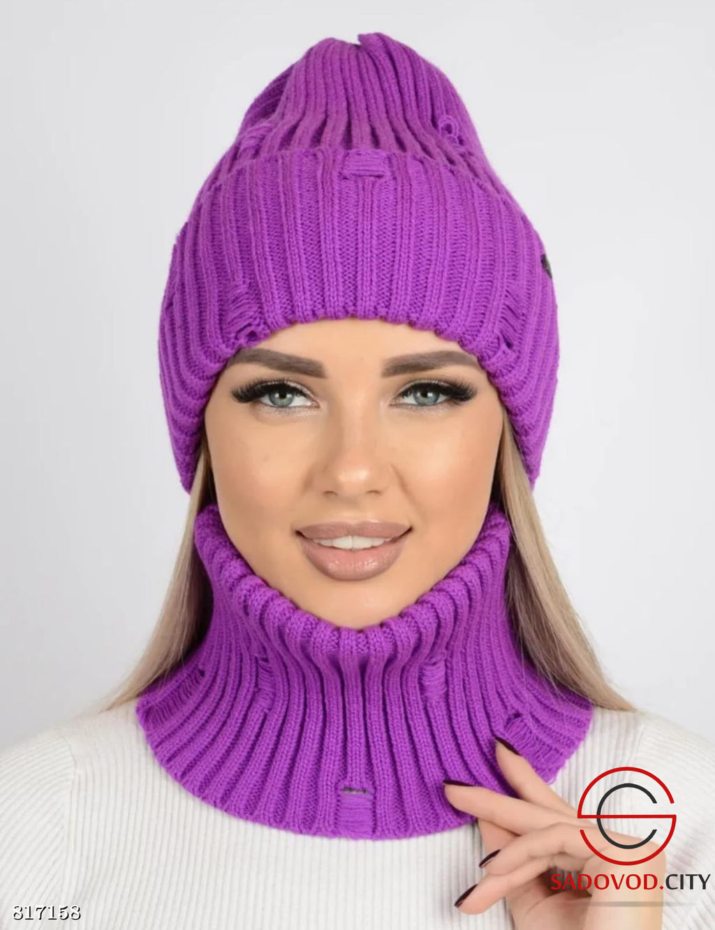 Шапка женская зимняя вязанная - Bruno фото 4