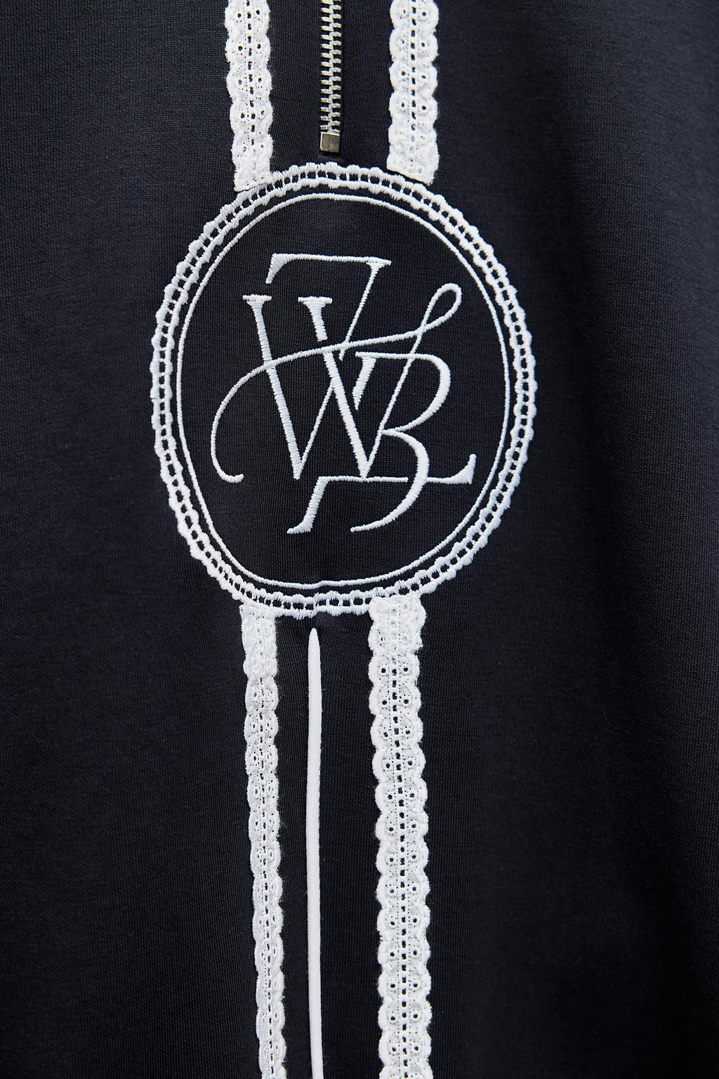 LACE TRIM SWEATSHIRT WITH EMBROIDERY - Zara фото 7