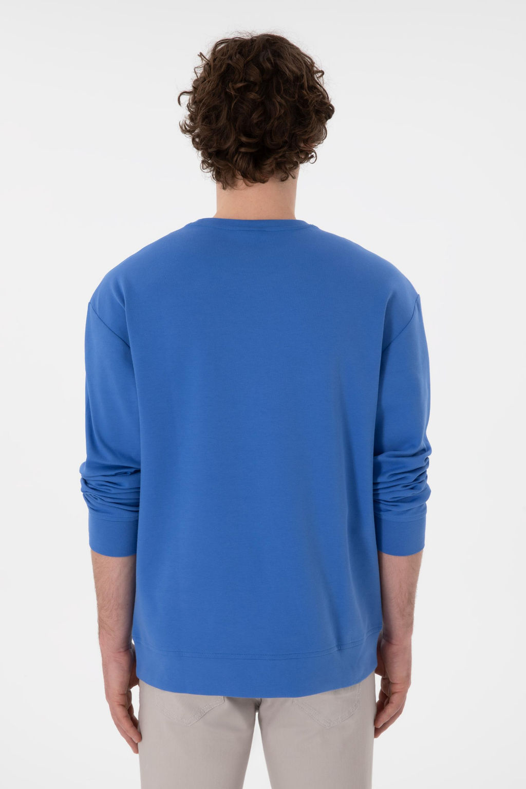 Erkek Comfort Fit Bisiklet Yaka _ndigo Sweatshirt Sepette S_rpriz _ndirim - U.s. polo assn фото 5