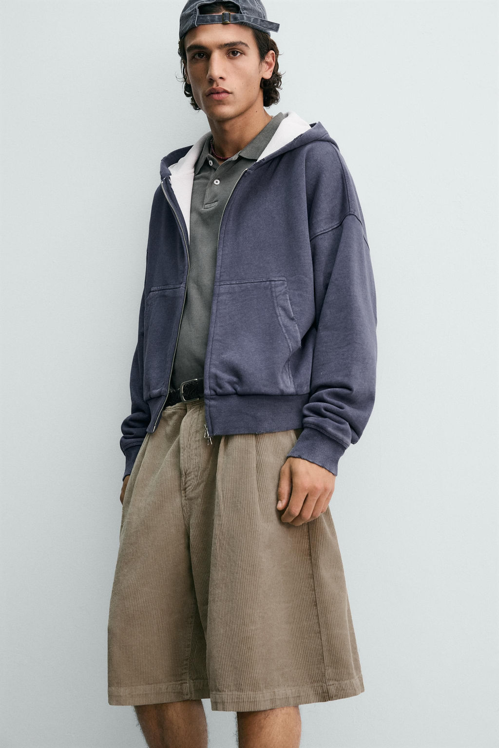 LIMITED EDITION WIDE-LEG CORDUROY BERMUDA SHORTS - Zara фото 12