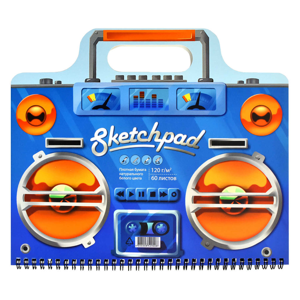 Скетчпад 295х260 мм, 60 л, блок - белый офсет 120 г/м?, арт. 59744 МАГНИТОФОН - Феникс+ фото 6