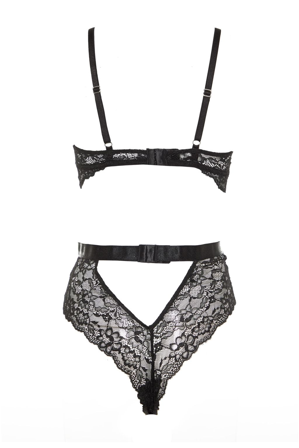 Siyah Dantelli Pencere/Cut Out Detayl? Ip Ask?l? C?tc?tl? Orme Body THMAW23BD00026