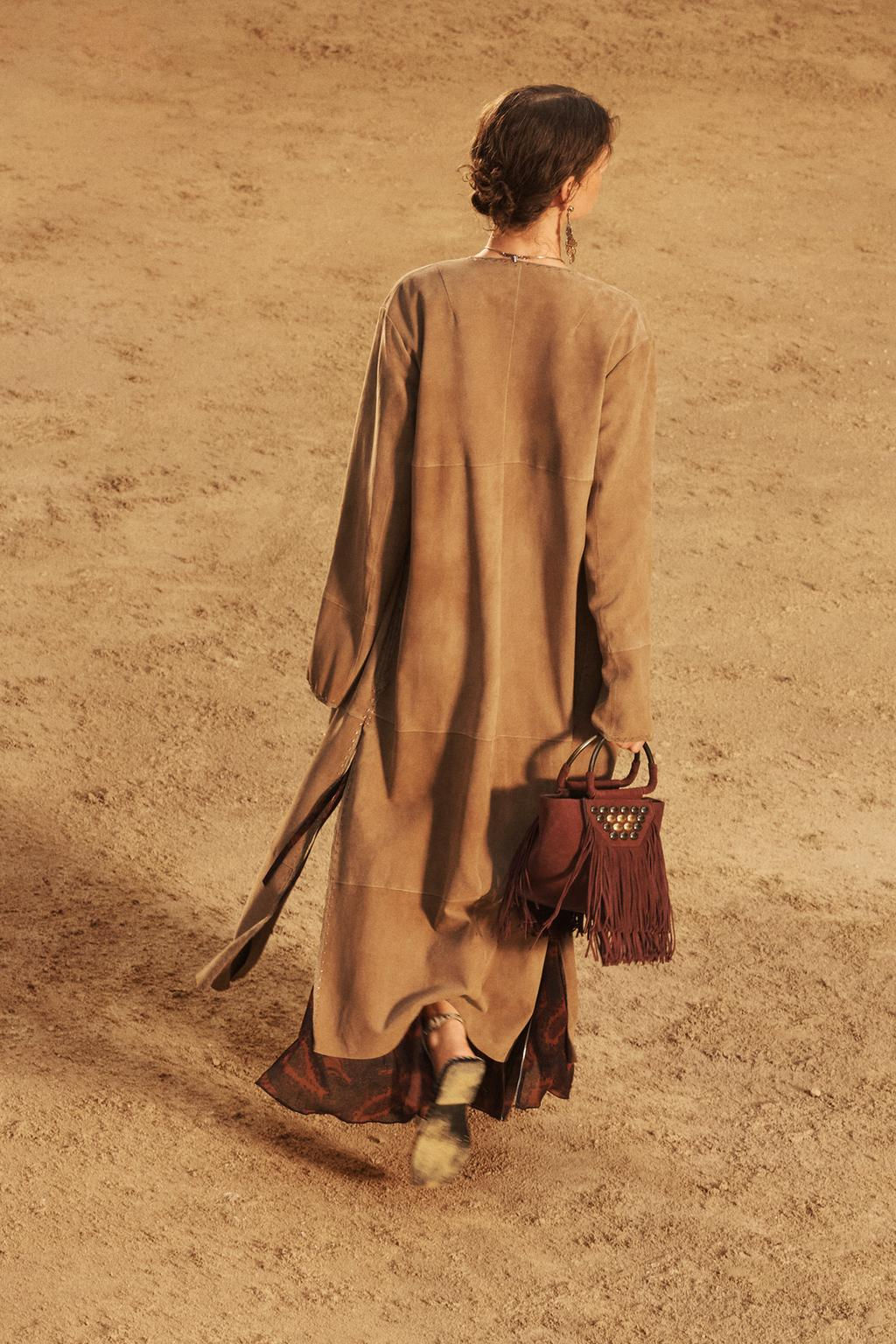 LIMITED EDITION FRINGED SPLIT SUEDE MINI CITY BAG - Zara фото 3