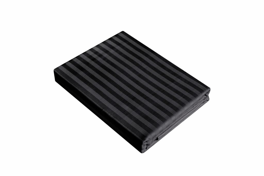 Комплект постельного белья Страйп-сатин Verossa черный КПБ-НС-16 Евро