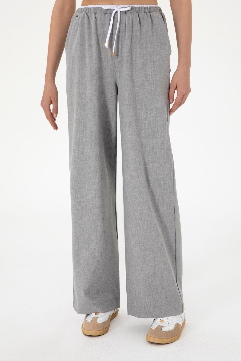 Kad_n Gri Bel Detayl_ Loose Fit Kanvas Pantolon Sepette S_rpriz _ndirim - U.s. polo assn фото 2