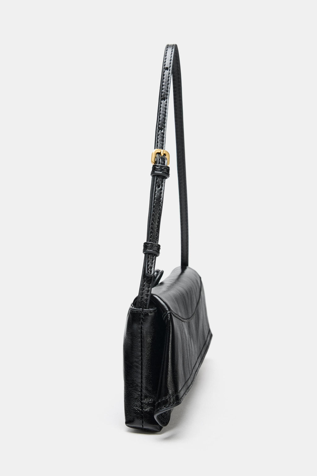 LEATHER SHOULDER BAG WITH FLAP - Zara фото 5