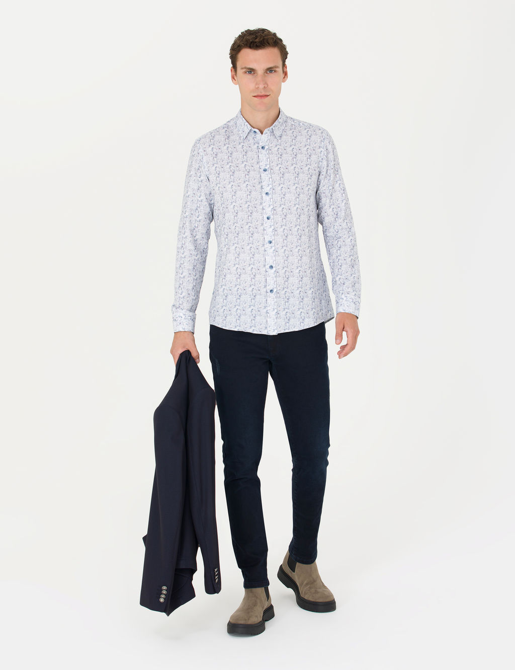 Mavi Slim Fit Uzun Kollu G_mlek