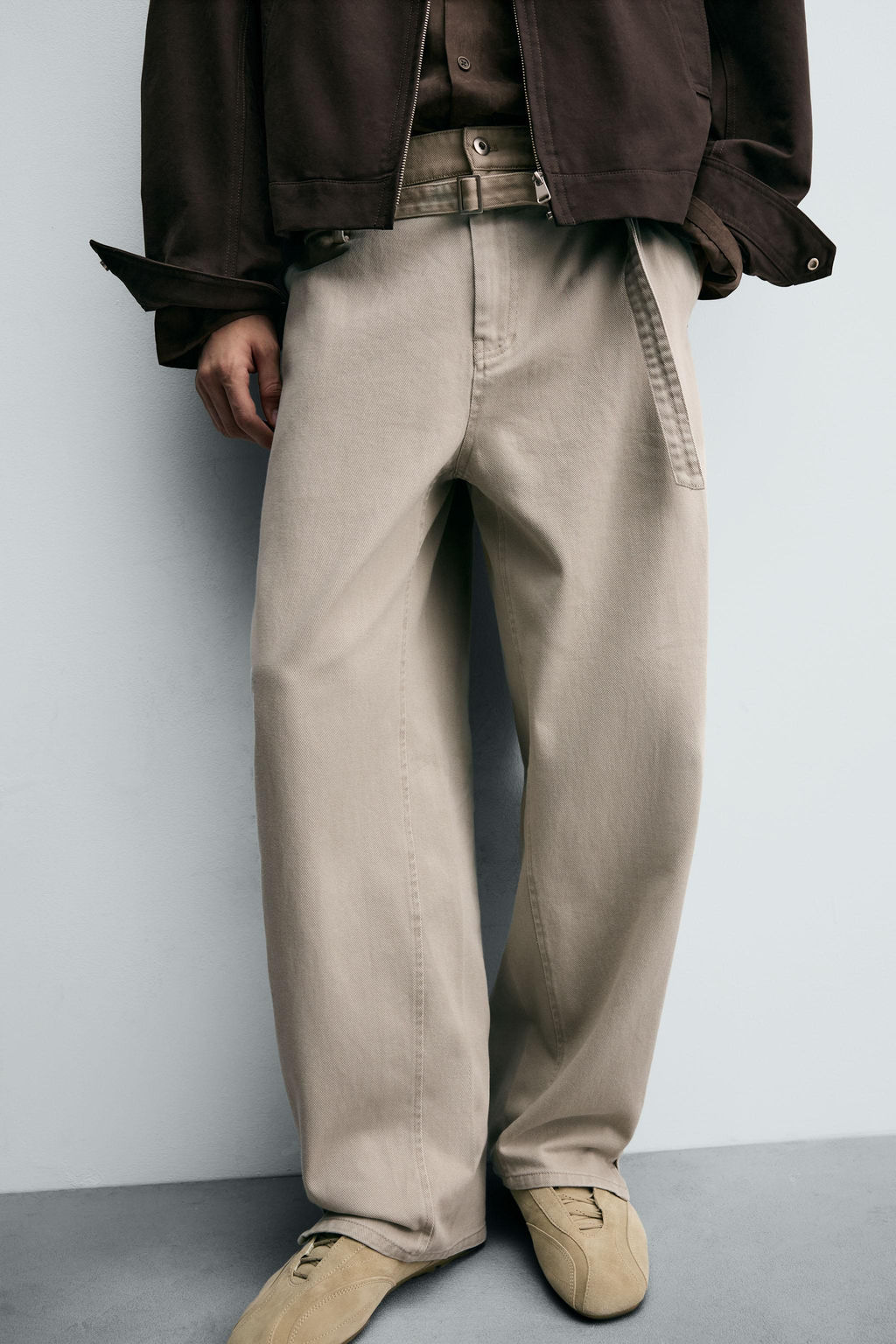 BELTED WIDE-LEG BALLOON FIT TROUSERS - Zara фото 5