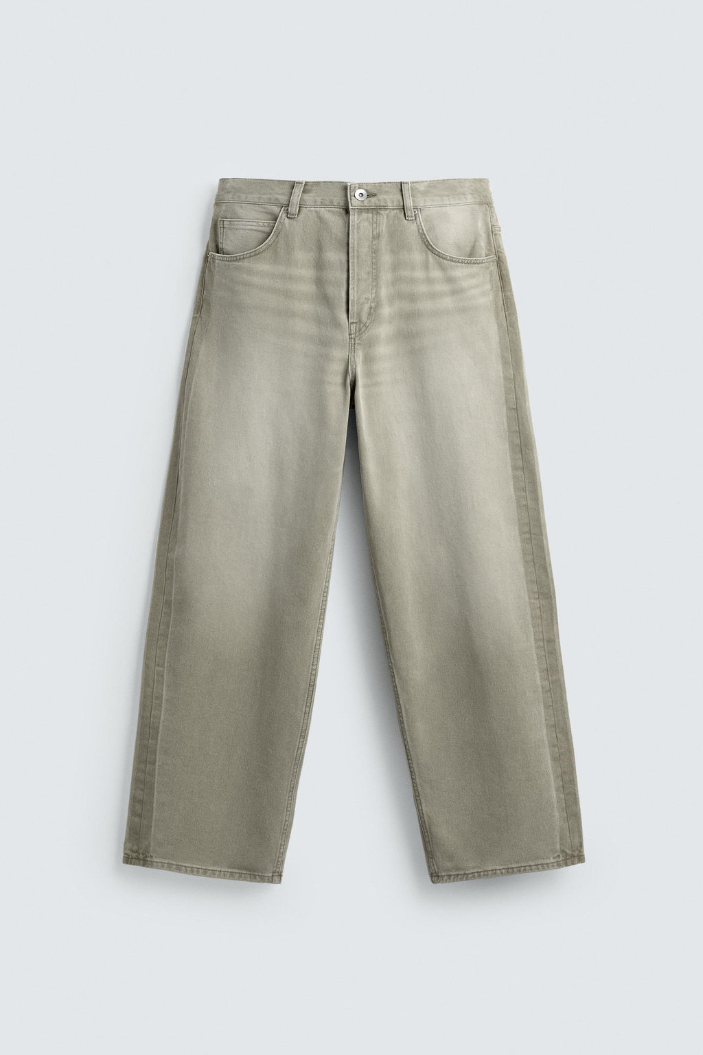 JEANS LOOSE FIT CONTRASTE / Gris / Beige - Zara фото 7