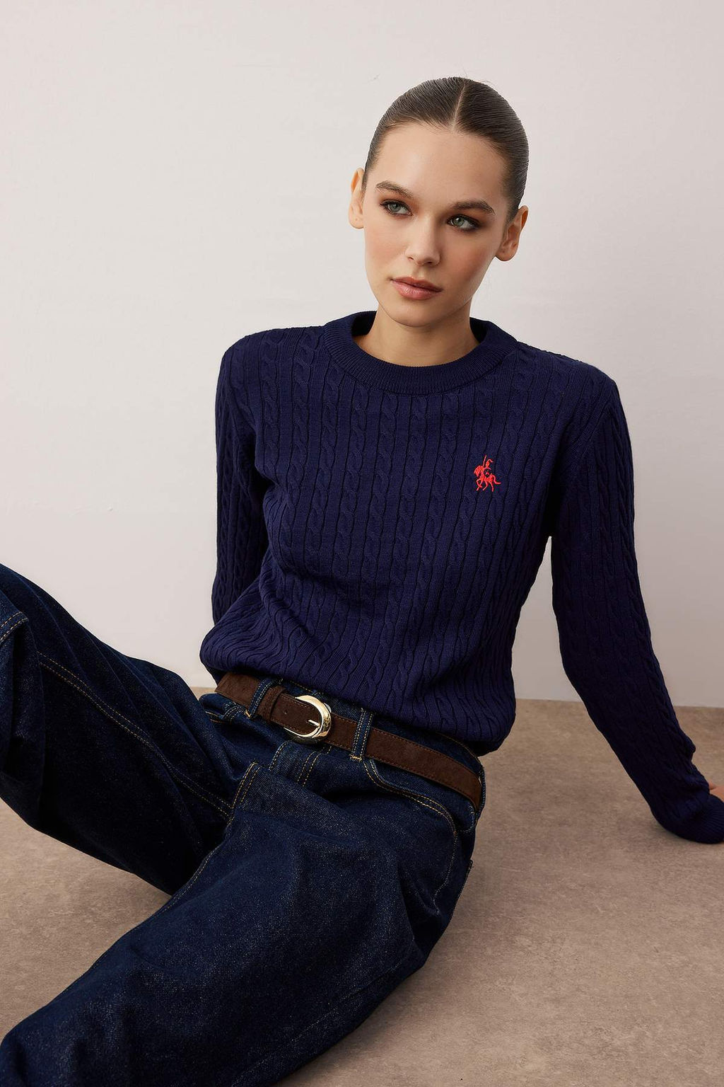 Ekru At Nak?sl? Sac Orgu Ince Triko Kazak TWOAW26KZ00122 - Trendyolmilla фото 5