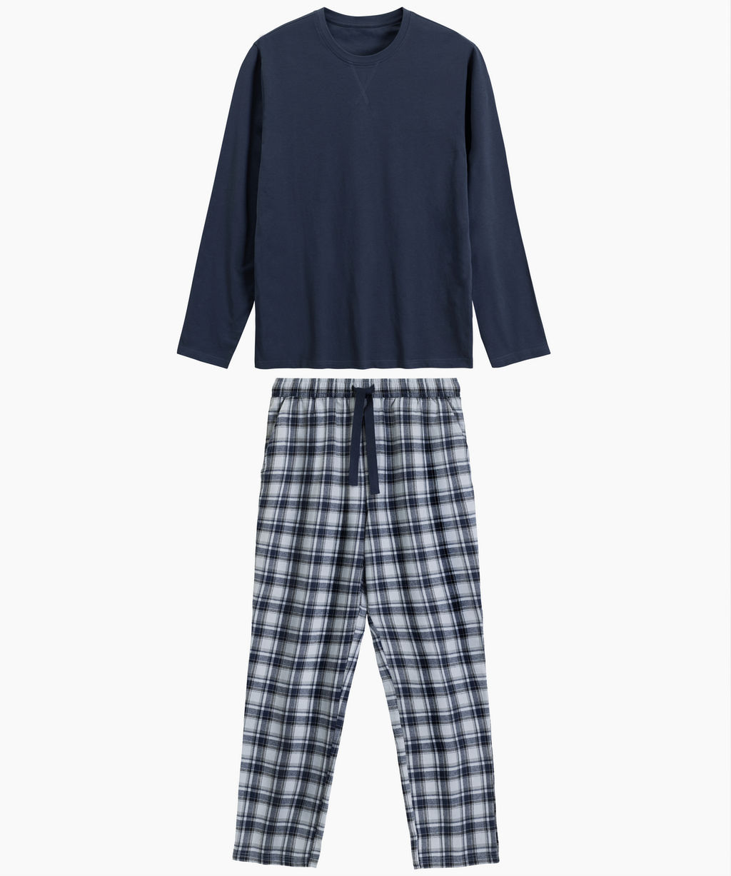 ATLANTIC NMP-393 Пижама мужская Flannel Check темно-синий + серый фото 2