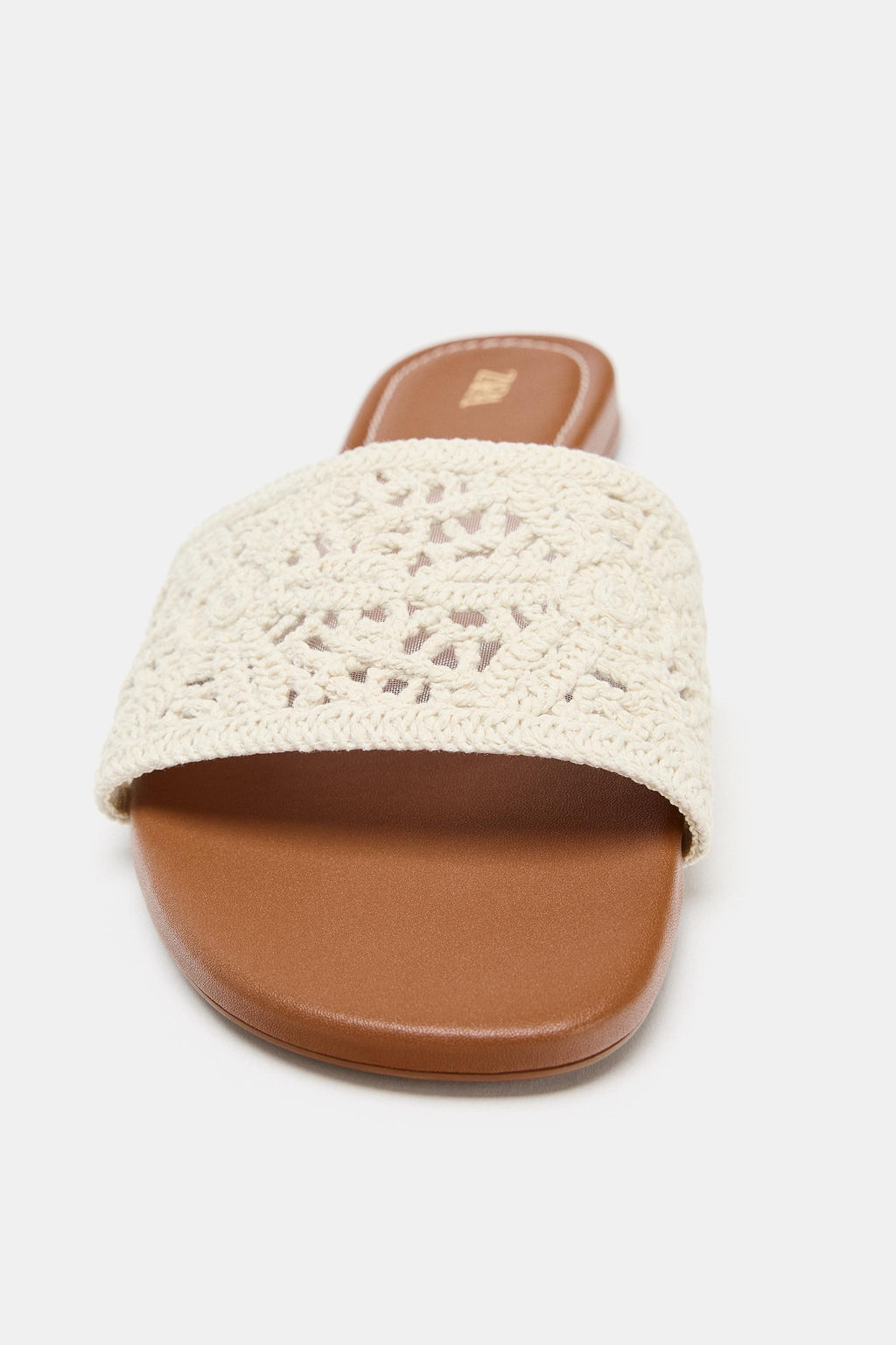 SANDALIA PLANA CROCHET / Beige claro - Zara фото 5