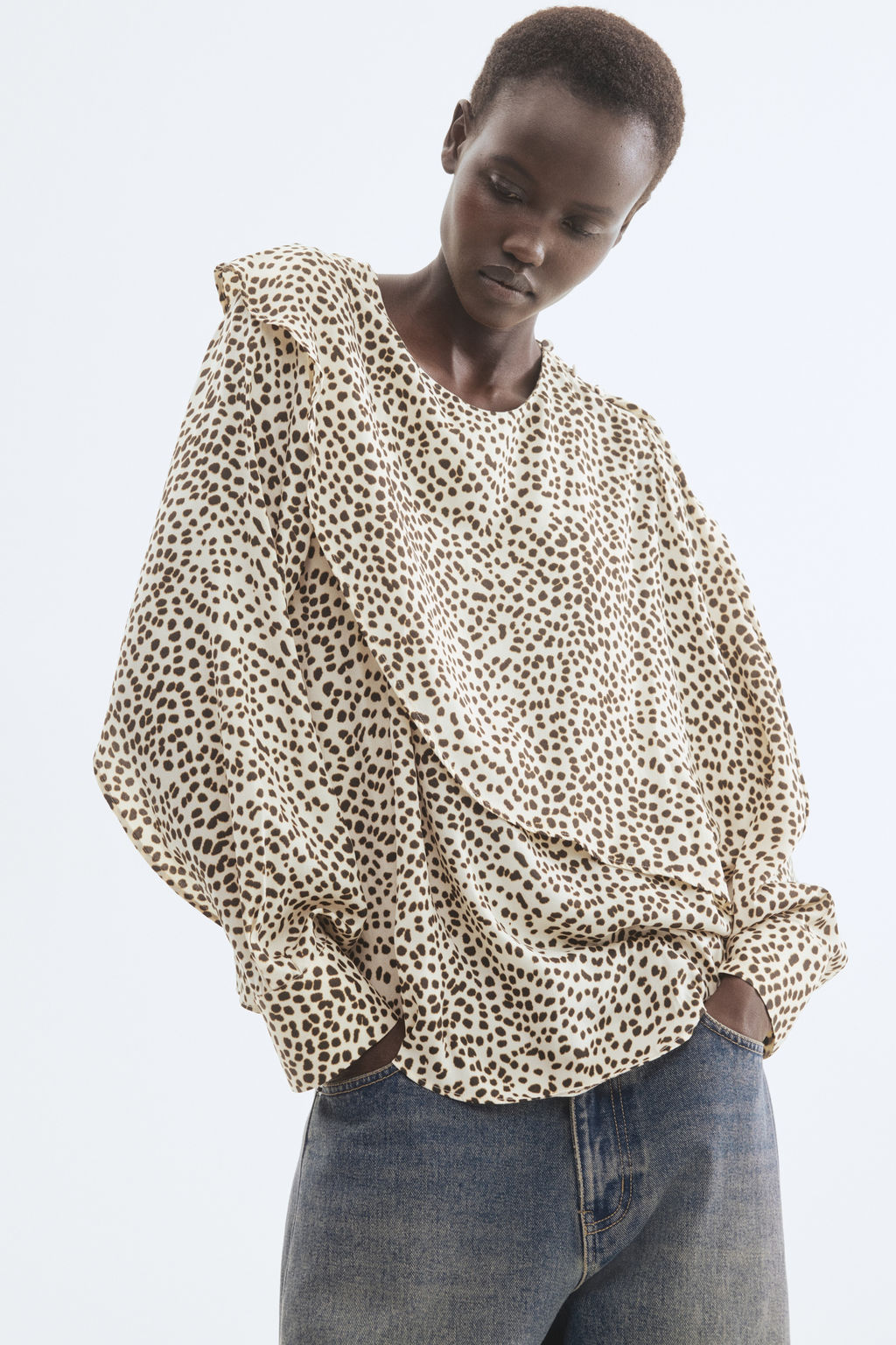 Blusa con capa decorativa - H&m фото 3