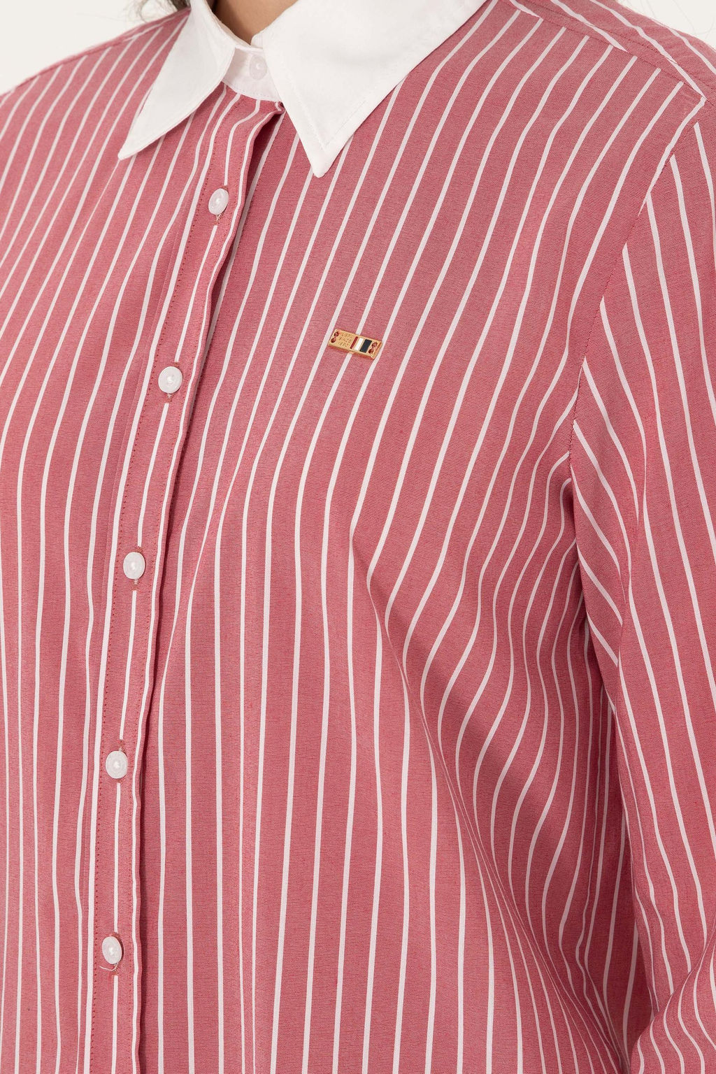 Женская рубашка с длинным рукавом вишневого цвета Неожиданная скидка в корзине - U.s. polo assn фото 7