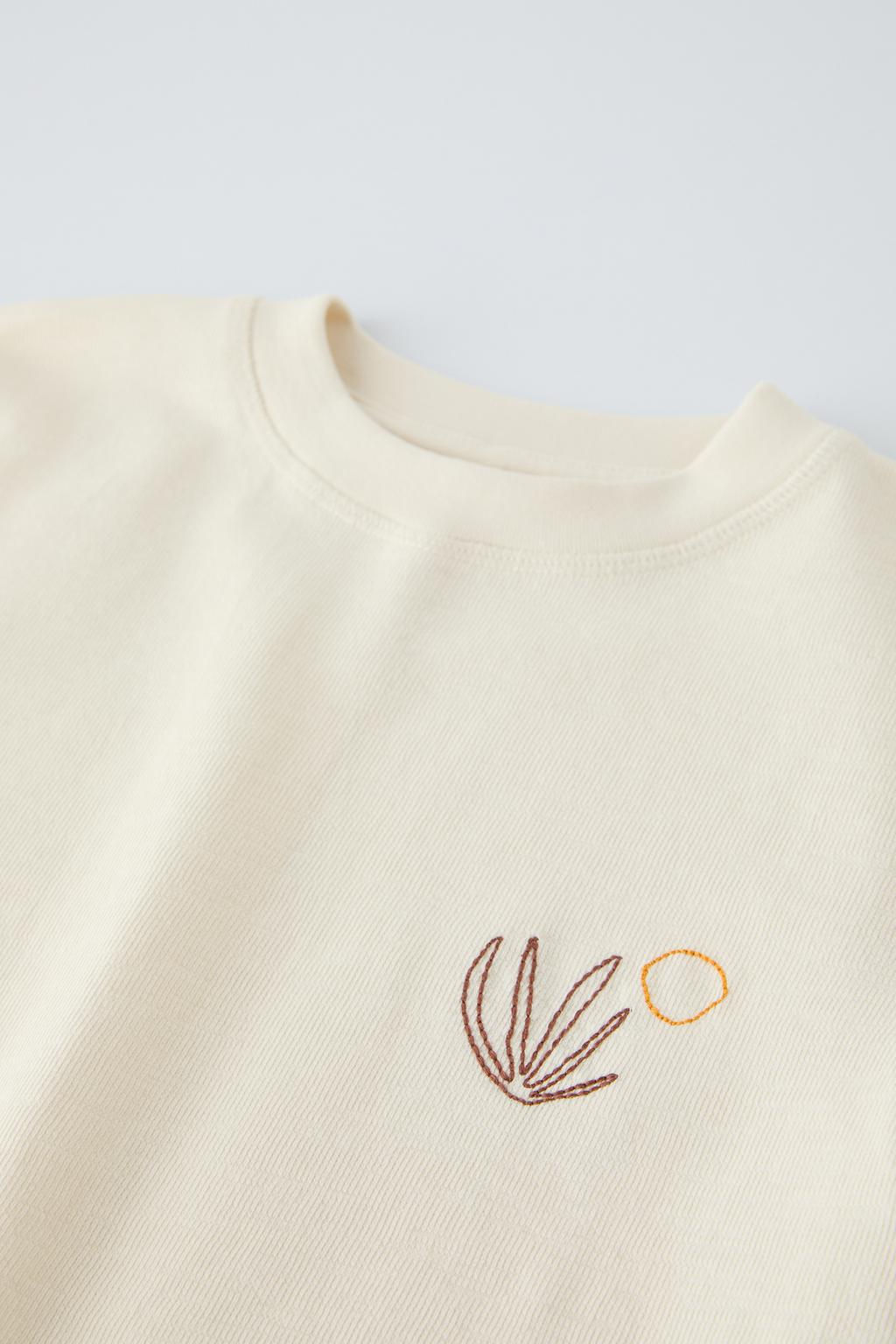 EMBROIDERED SEAWEED T-SHIRT - Zara фото 3