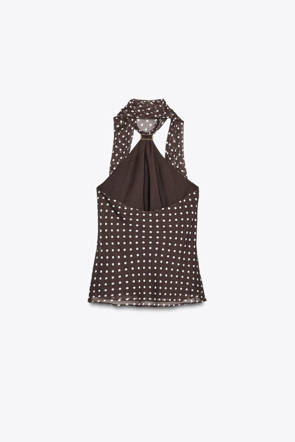 HALTER TOP WITH HARDWARE AND POLKA DOTS - Zara фото 8