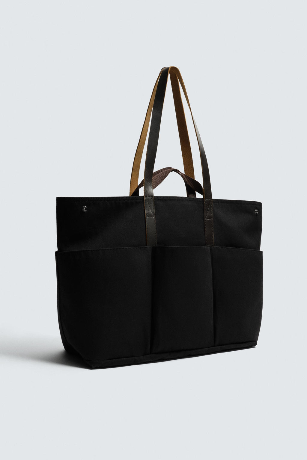 BOLSO SHOPPER DETALLES PIEL AARON LEVINE X ZARA / Negro фото 5