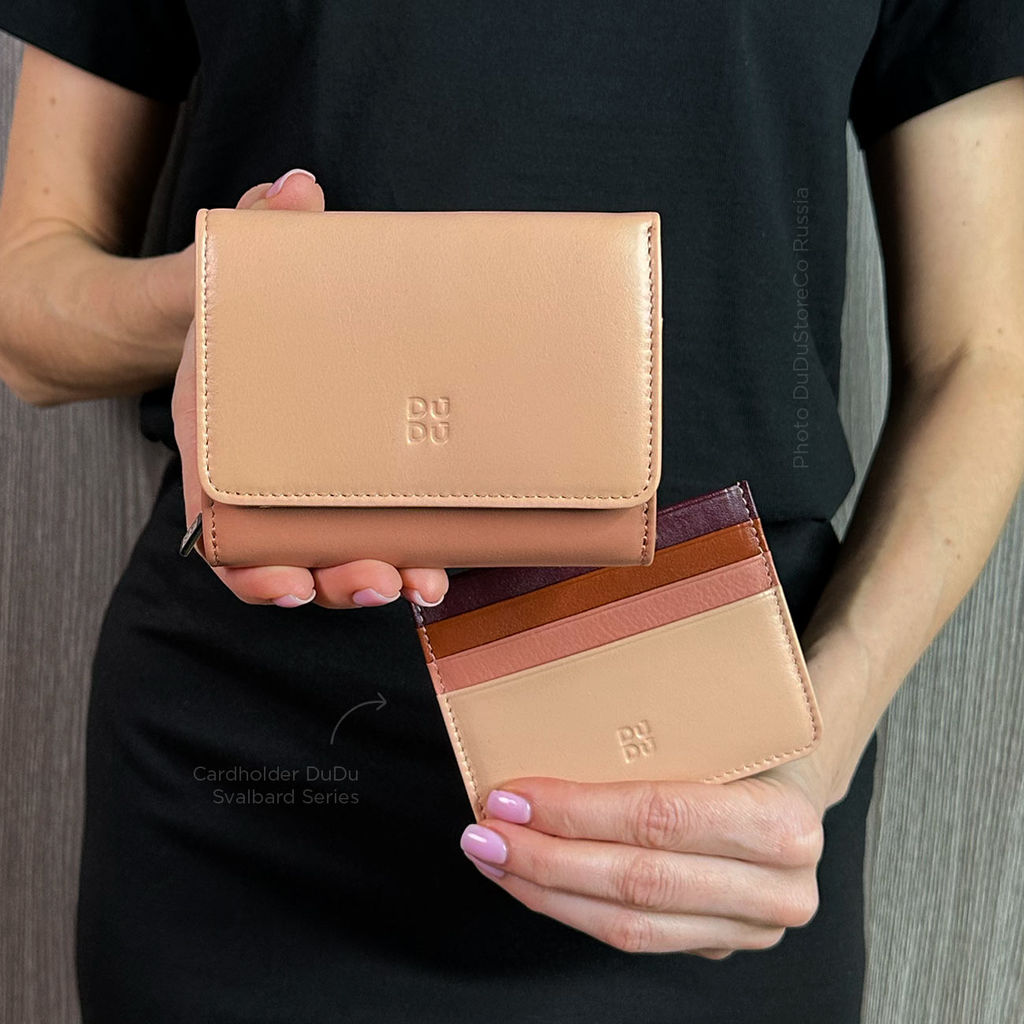 Итальянский кожаный кошелек DuDu серии Pemba | пудровый - Dudubags фото 6