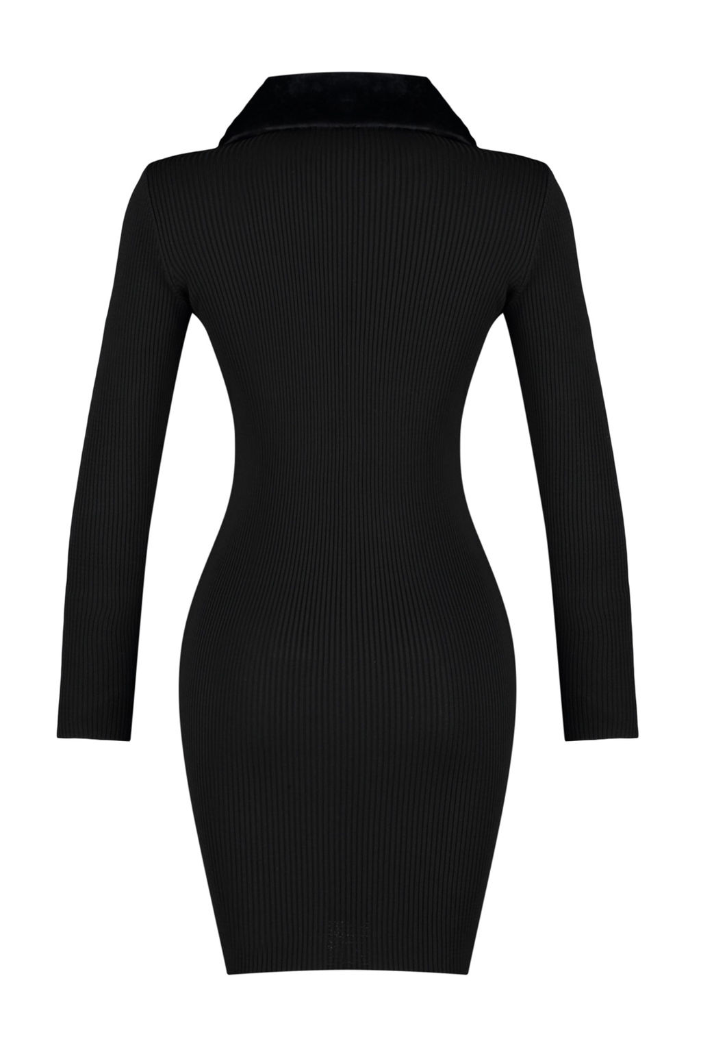 TRENDYOLMILLA Siyah Mini Triko Suni Kurk Detayl? Elbise TWOAW24EL00022 фото 8