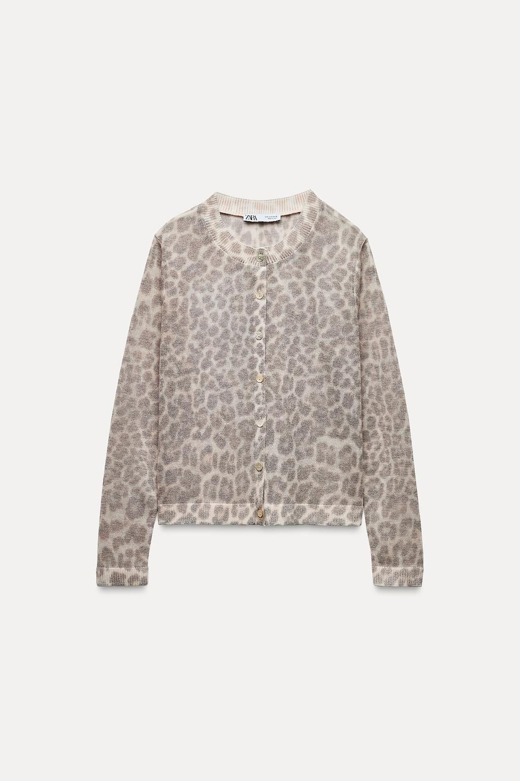 KNIT CARDIGAN WITH ANIMAL PRINT - Zara фото 6