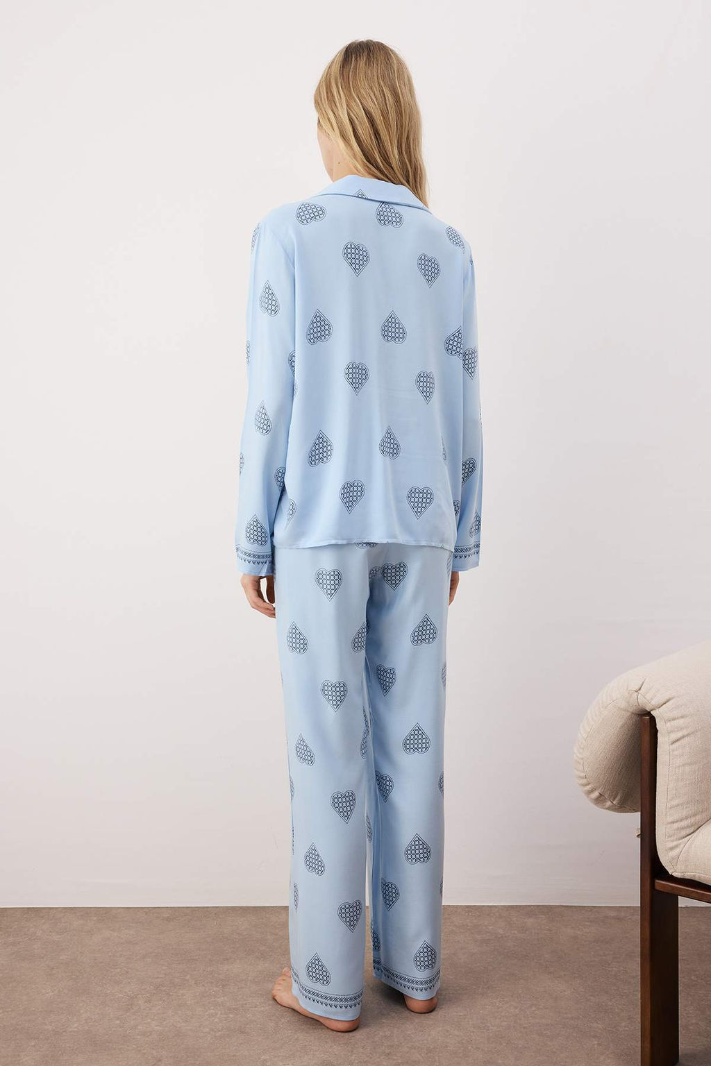 Ekru %100 Pamuklu Kapli Dokuma Pijama Tak?m? THMAW26PT00025 - Trendyolmilla фото 15