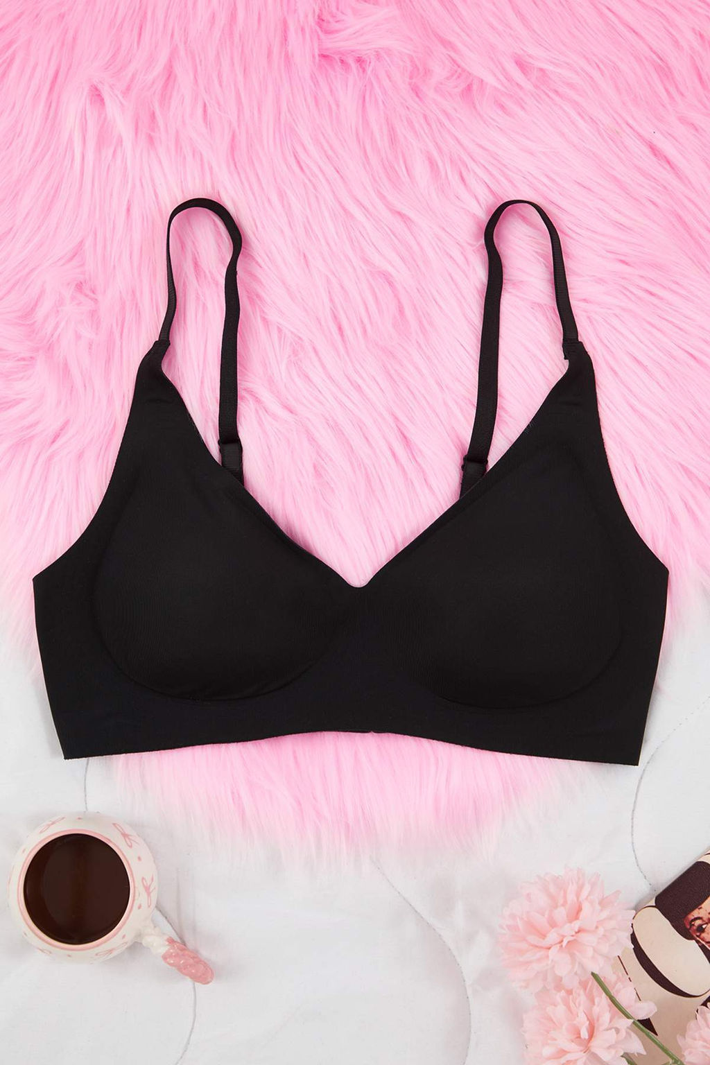 Siyah Hayalet Dikissiz/Lazer Kesim Balensiz Kapl? Micro Bralette Orme Sutyen THMAW26SU00024