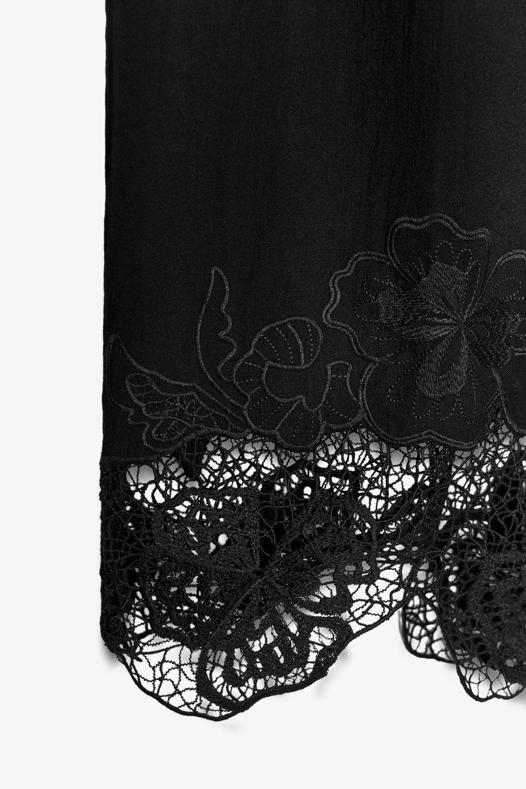 EMBROIDERED HEM CULOTTE TROUSERS - Zara фото 14