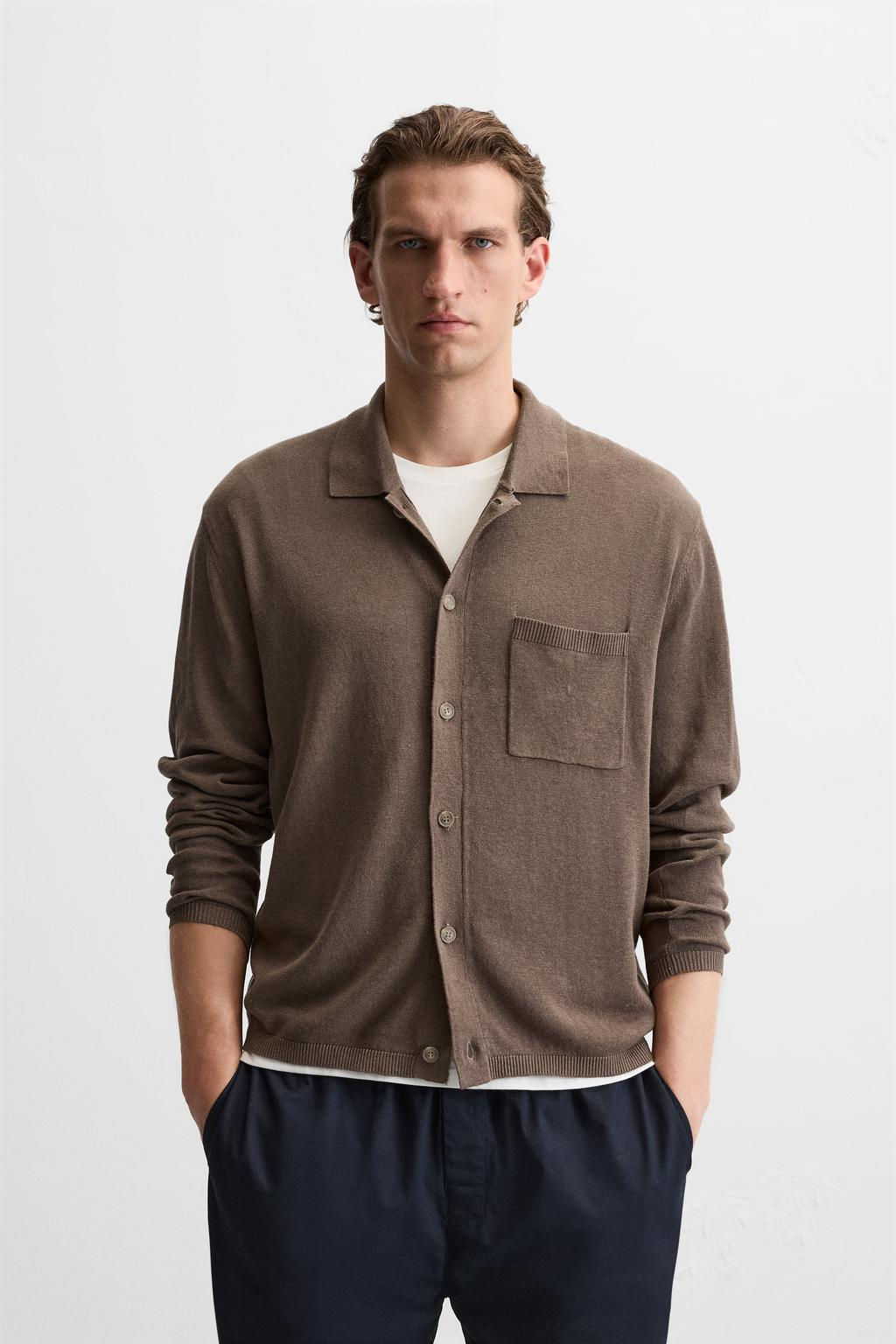 COTTON - LINEN CARDIGAN - Zara фото 2