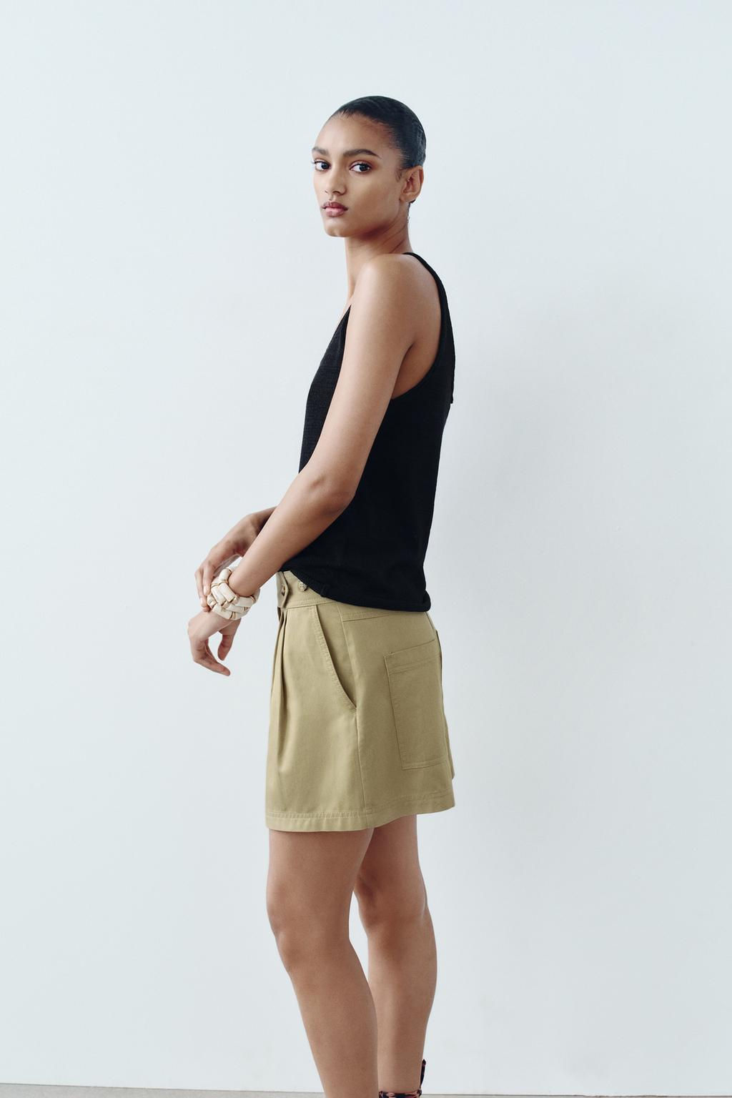 PLAIN LINEN BLEND STRAPPY KNIT TOP - Zara фото 8