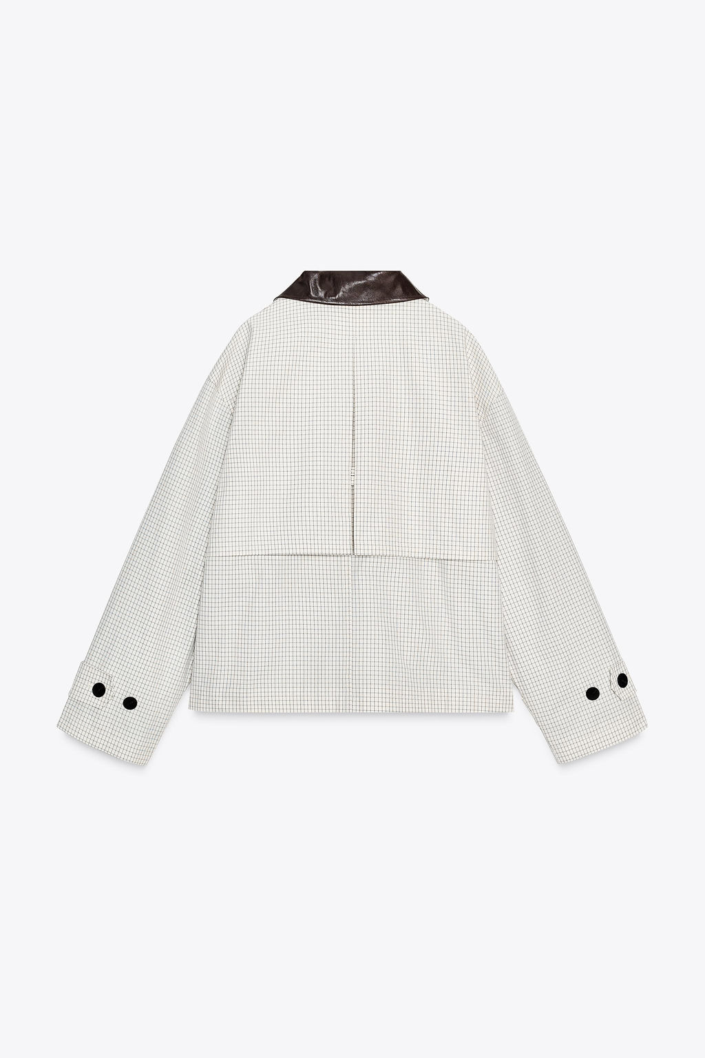 LEATHER EFFECT COLLAR SHORT TRENCH COAT ZW COLLECTION