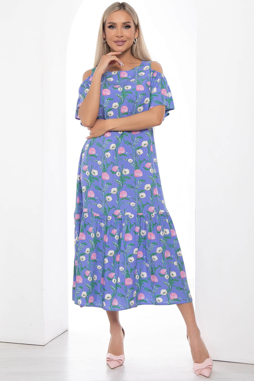 Платье Марианна (синее/цветы) П8852 - Lt collection фото 12